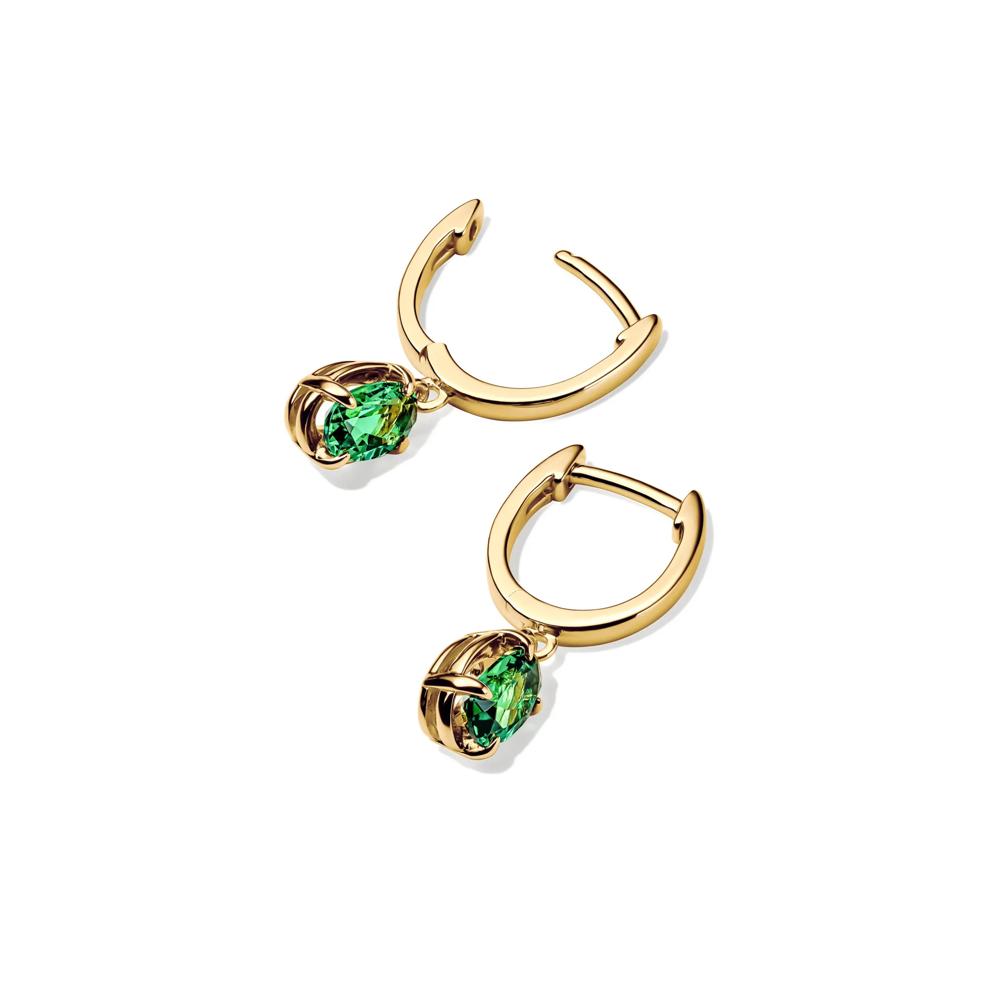 Lab-Created Emerald Dangle Earrings in Vermeil – Image 2 of 3