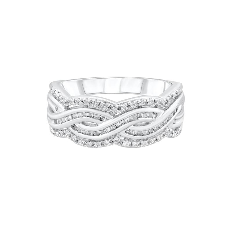 Braided Diamond Ring in Sterling Silver &#40;1/3 ct. tw.&#41; – Image 5 of 5