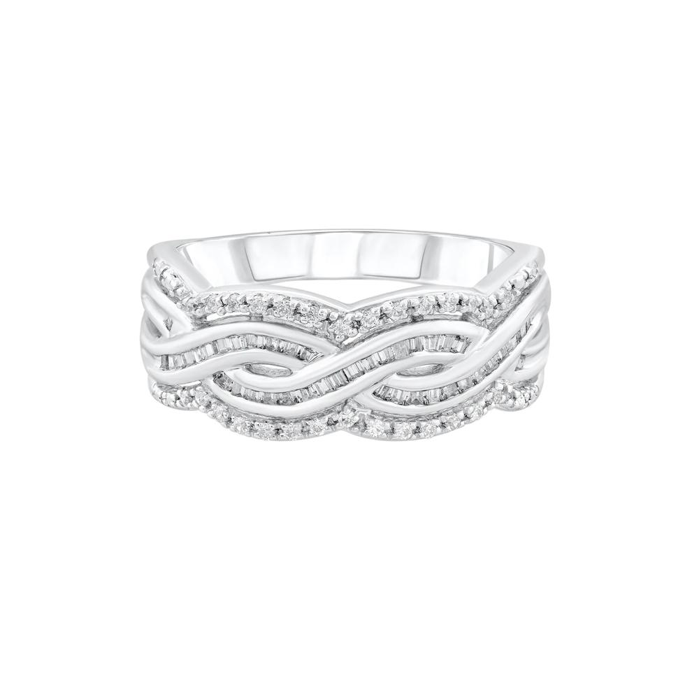 Braided Diamond Ring in Sterling Silver (1/3 ct. tw.) – Image 5 of 5
