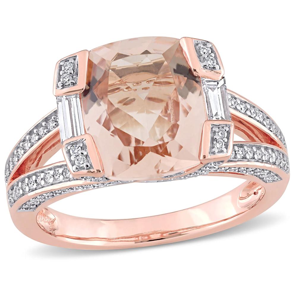 Morganite and Diamond Ring in 14K Rose Gold (1/2 ct. tw.) – Image 4 of 7