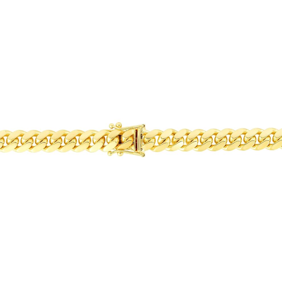 Solid Miami Cuban Curb Link Chain in 14K Yellow Gold, 24" – Image 2 of 2