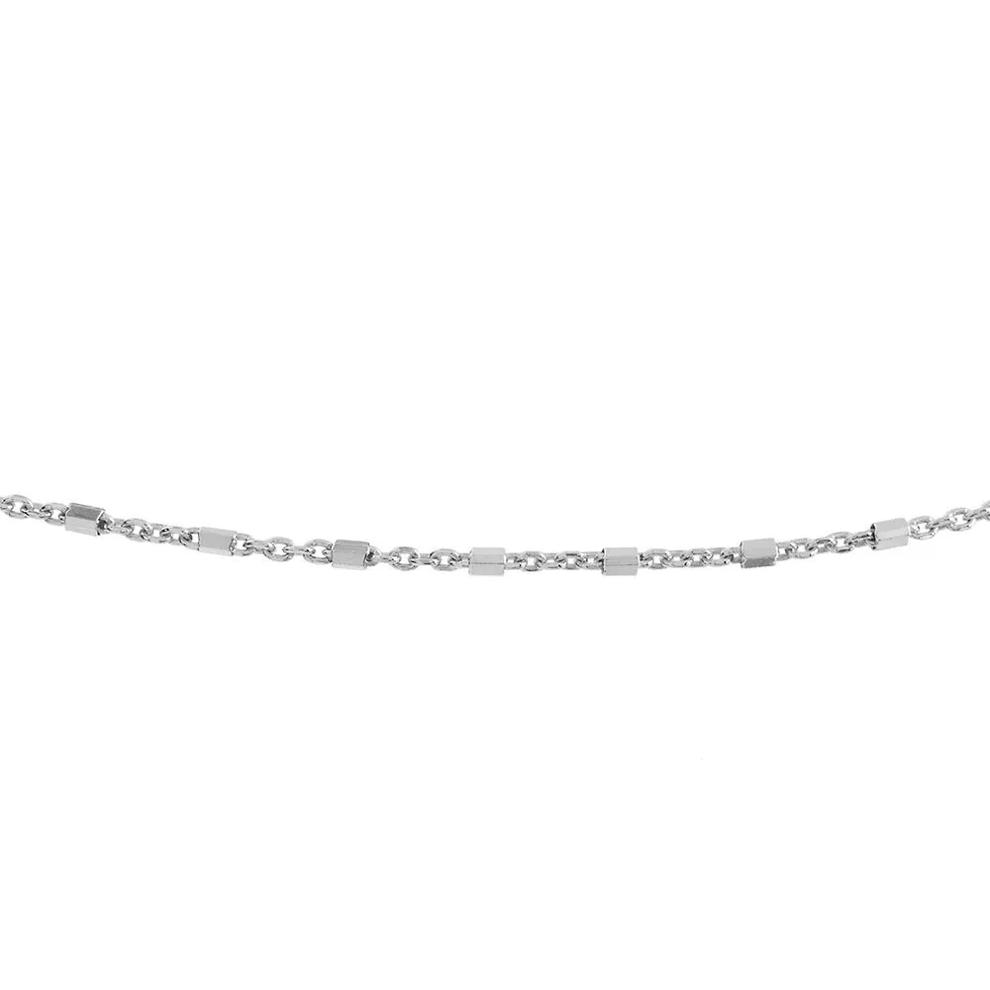 Diamond Cut Square Bead Necklace in Sterling Silver – Image 2 of 3