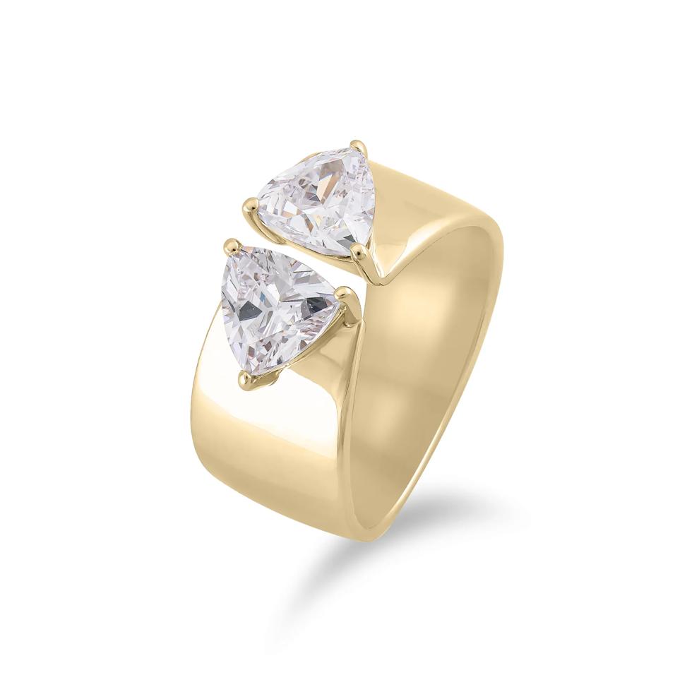 Lab Grown Diamond Trillion-Cut Band in 14K Yellow Gold (2 ct. tw.) – Image 4 of 4