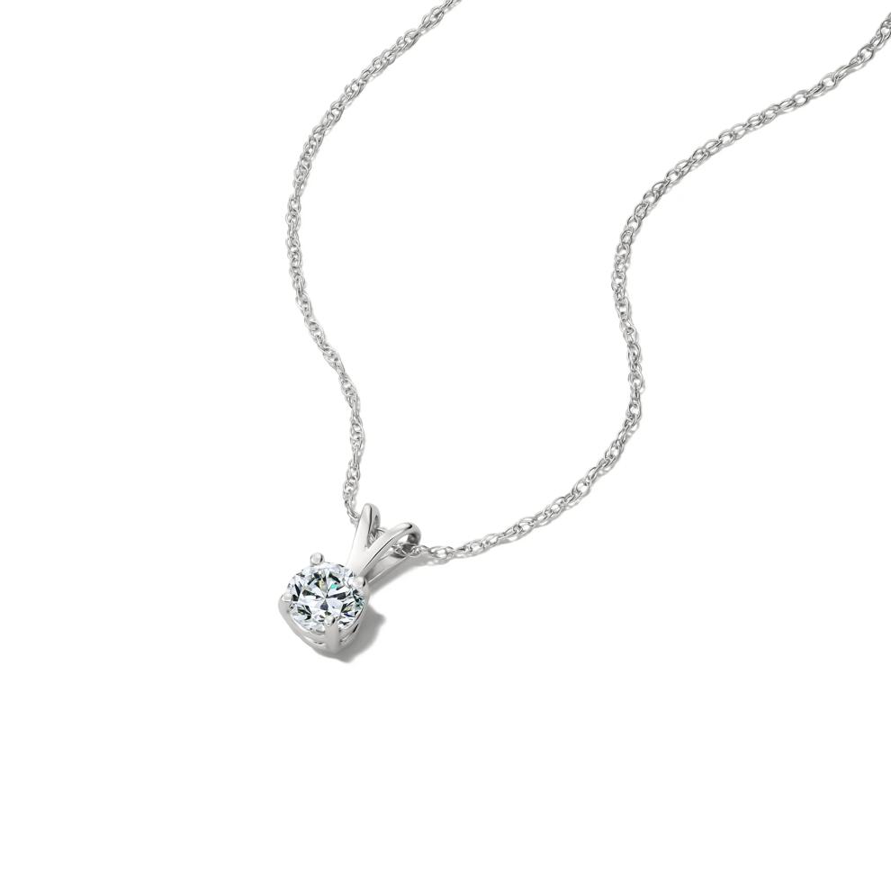 1/3 ct. tw. Diamond Solitaire Pendant in 14K White Gold  – Image 3 of 3