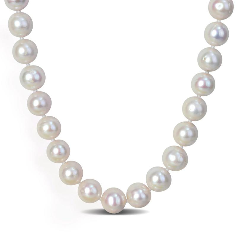 Men&#39;s Freshwater Cultured Pearl Strand Necklace in Sterling Silver – Image 1 of 4