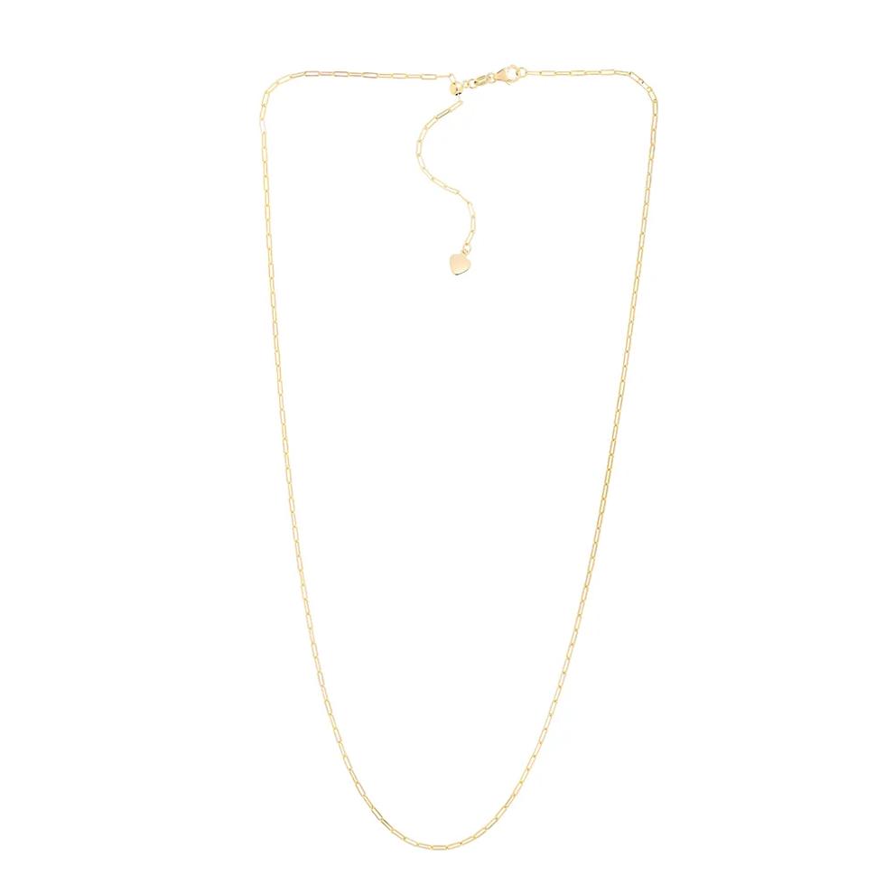 Adjustable Paperclip Chain Necklace in 14K Yellow Gold, 1.5mm, 22&rdquo; – Image 2 of 4