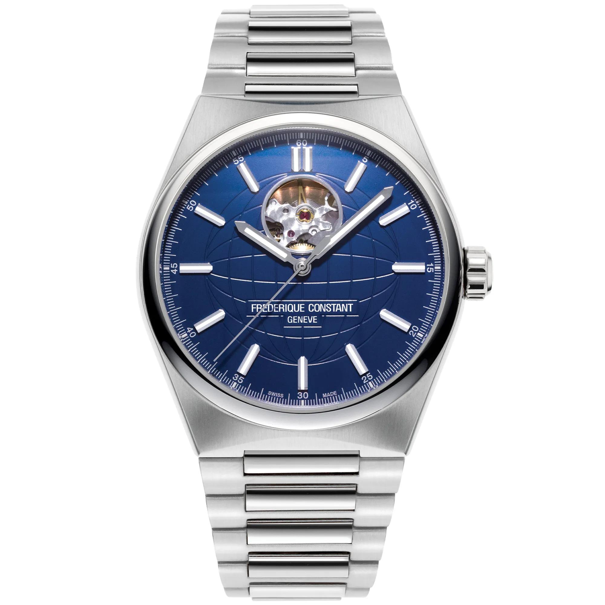 Men's Highlife Watch With a Blue Dial and Stainless Steel Bracelet | Blue/Silver | Frederique Constant