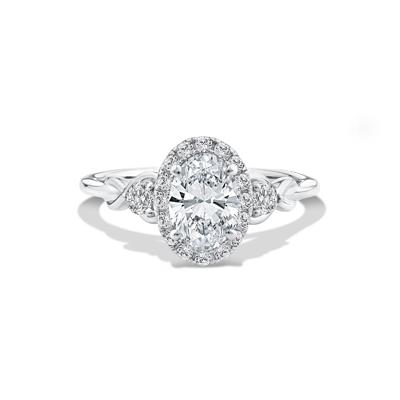 Lab Grown Diamond Oval Engagement Ring in 10K Gold