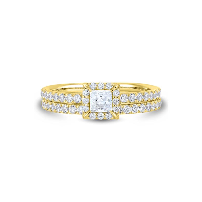 1 ct. tw. Diamond Princess-Cut Engagement Set in 14K Yellow Gold – Image 1 of 5