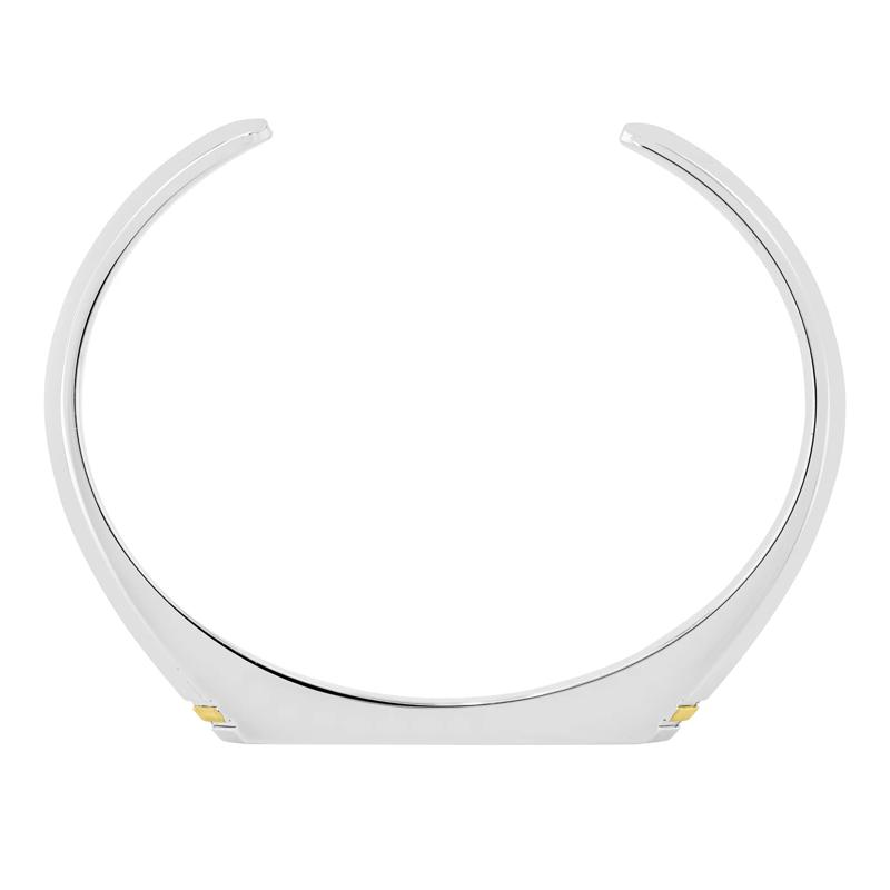 Men&#39;s Black Onyx Cuff Bangle Bracelet in Sterling Silver and Vermeil – Image 2 of 2