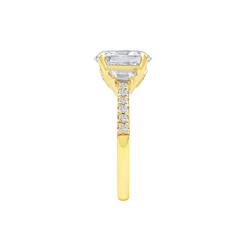 Khai Lab Grown Diamond Oval Engagement Ring in 14K Yellow Gold &#40;2 3/4 ct. tw.&#41; – Image 3 of 5
