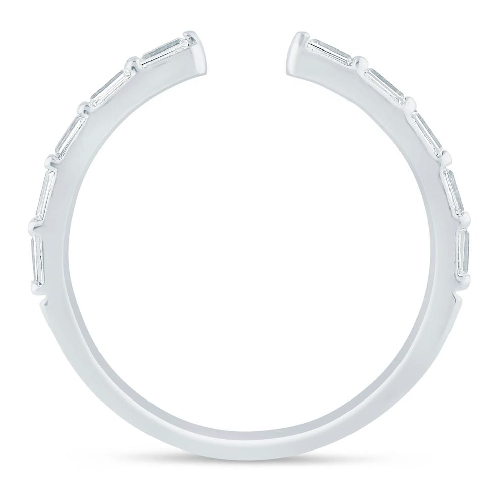 Lab Grown Diamond Baguette Open Band in 14K White Gold (1/5 ct. tw.) – Image 2 of 3