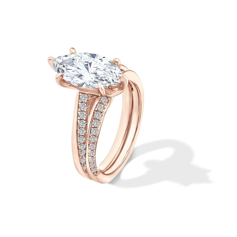 Lab Grown Diamond Marquise Engagement Ring in 18K Rose Gold (3 ct. tw.) – Image 5 of 6
