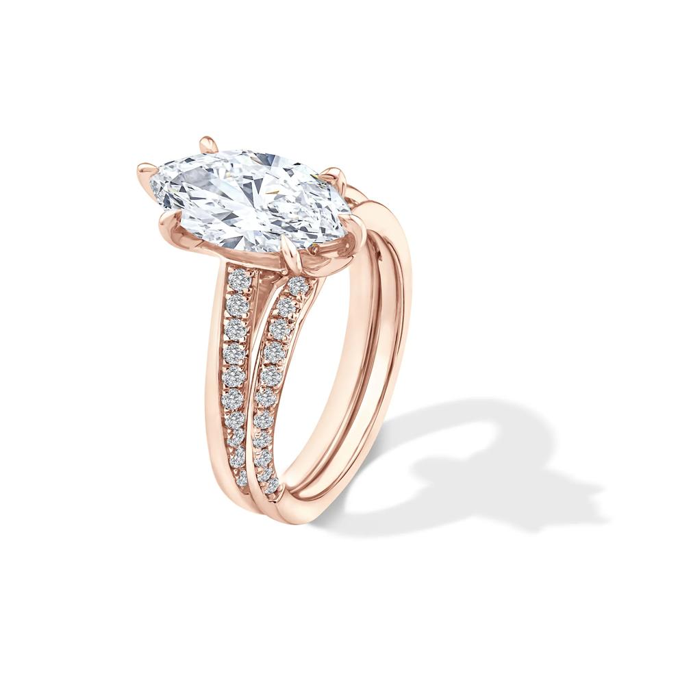 Lab Grown Diamond Marquise Engagement Ring in 18K Rose Gold (3 ct. tw.) – Image 5 of 6