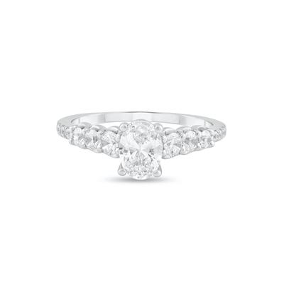 Lab Grown Diamond Oval Center Engagement Ring in Platinum (1 1/2 ct. tw.)