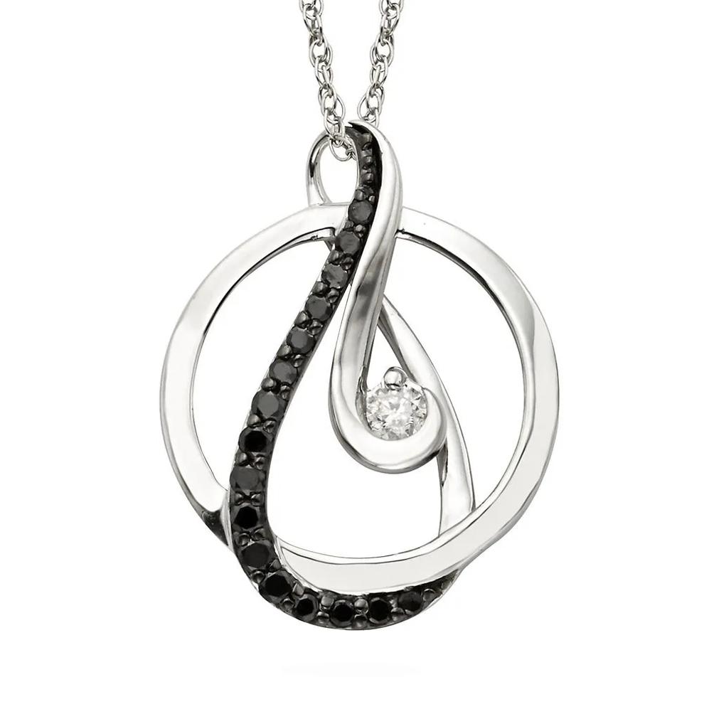 Circle of Love&amp;#174; 1/5 ct. tw. Black &amp; White Diamond Pendant in Sterling Silver – Image 1 of 1