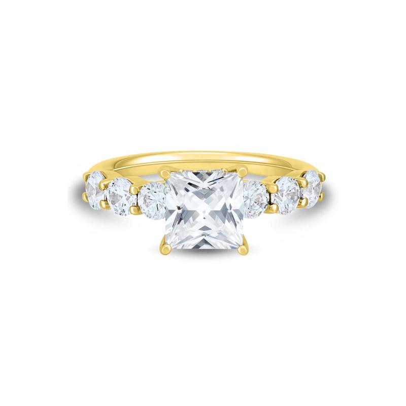 Lab Grown Diamond Princess-Cut Engagement Ring in 14K Yellow Gold &#40;3 ct. t.w.&#41; – Image 1 of 3