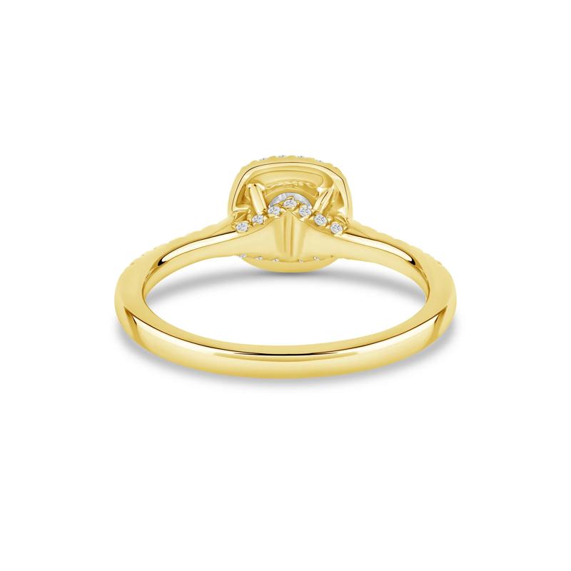 Diamond Halo Engagement Ring in 14K Yellow Gold &#40;3/4 ct. tw.&#41; – Image 4 of 4