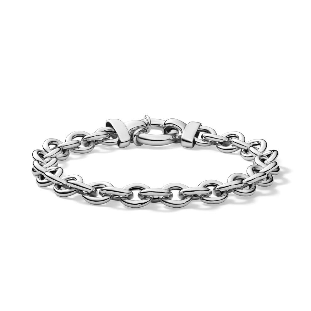 Hollow Rolo Link Bracelet in Sterling Silver – Image 1 of 2