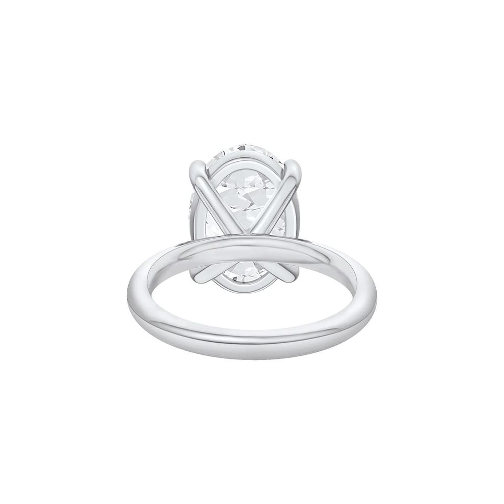 Lab Grown Diamond Oval Solitaire Engagement Ring in 14K White Gold (6 ct. tw.) – Image 4 of 4