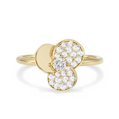 Diamond Flower Ring in 10K Yellow Gold (1/3 ct. tw.)
