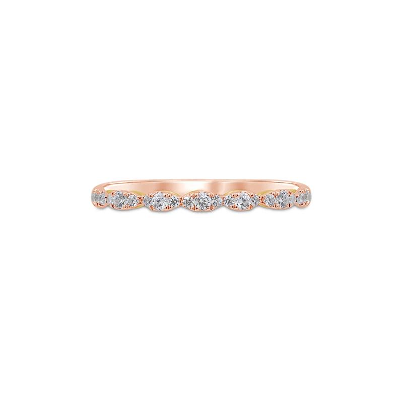 Diamond Scalloped Wedding Band in 14K Rose Gold (1/3 ct. tw.) – Image 1 of 3