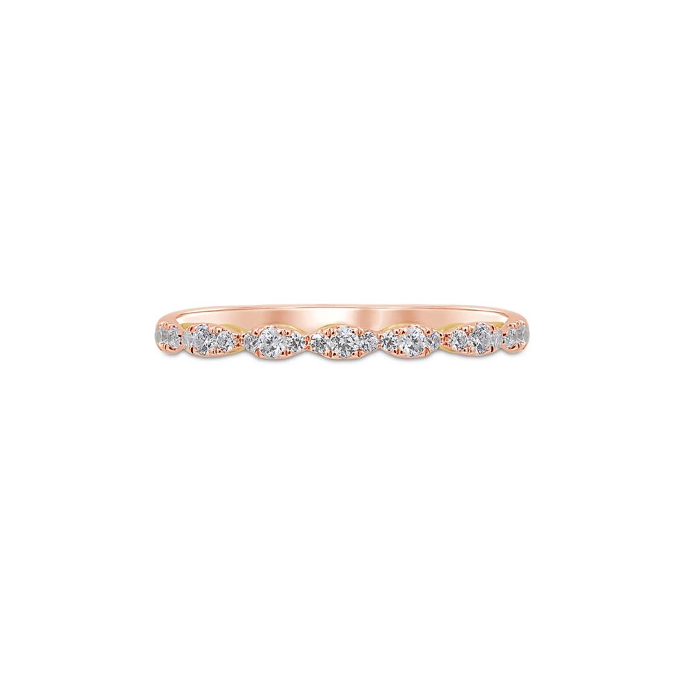 Diamond Scalloped Wedding Band in 14K Rose Gold (1/3 ct. tw.) – Image 1 of 3