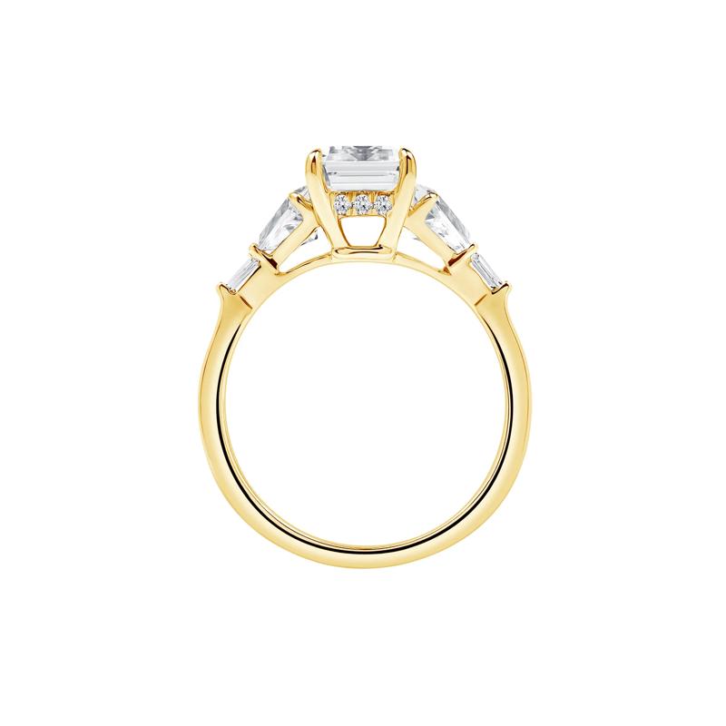 Arya Lab Grown Diamond Emerald-Cut Engagement Ring in 14K Yellow Gold &#40;2 7/8 ct. tw.&#41; – Image 2 of 5