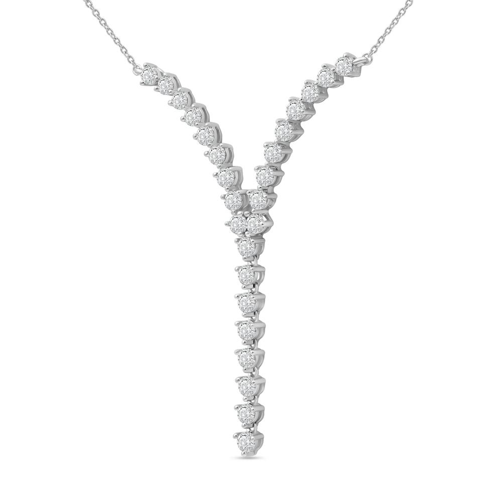 Lab Grown Diamond Y Necklace in 14K White Gold (3 ct. tw.) – Image 2 of 3