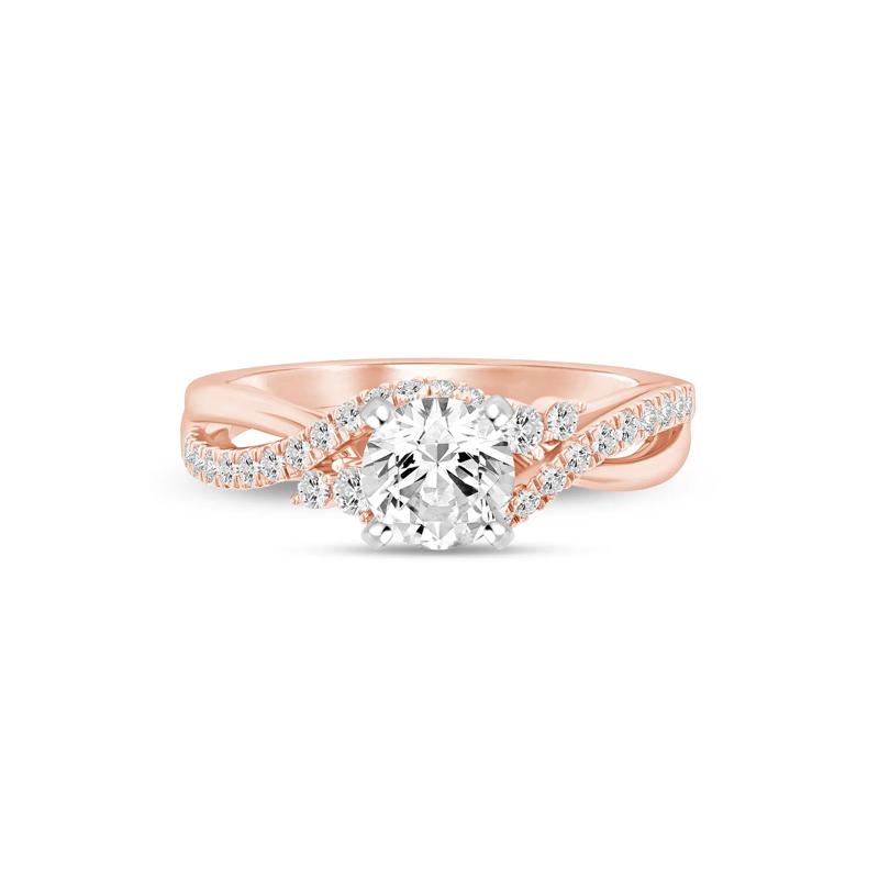 1/3 ct. tw. Round-Cut Diamond Semi-Mount Engagement Ring in 14k Rose Gold &#40;Setting Only&#41; – Image 4 of 6