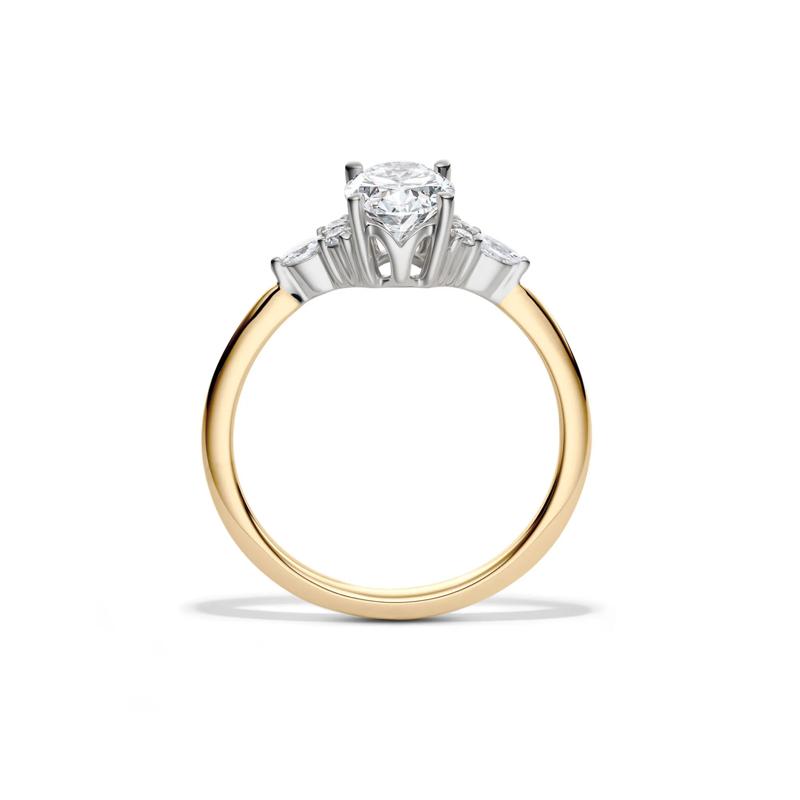 Lab Grown Diamond Oval Engagement Ring in 14K Yellow and White Gold &#40;1 ct. tw.&#41;  – Image 2 of 5