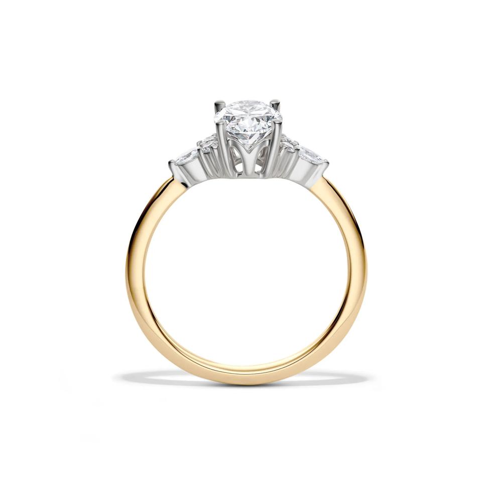 Lab Grown Diamond Oval Engagement Ring in 14K Yellow and White Gold (1 ct. tw.)  – Image 2 of 5