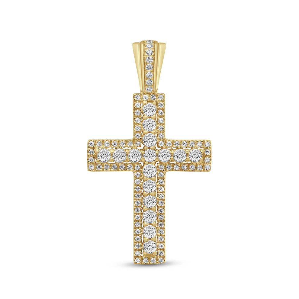 Men's Diamond Cross Pendant in 10K Yellow Gold (3/4 ct. tw.) – Image 1 of 4