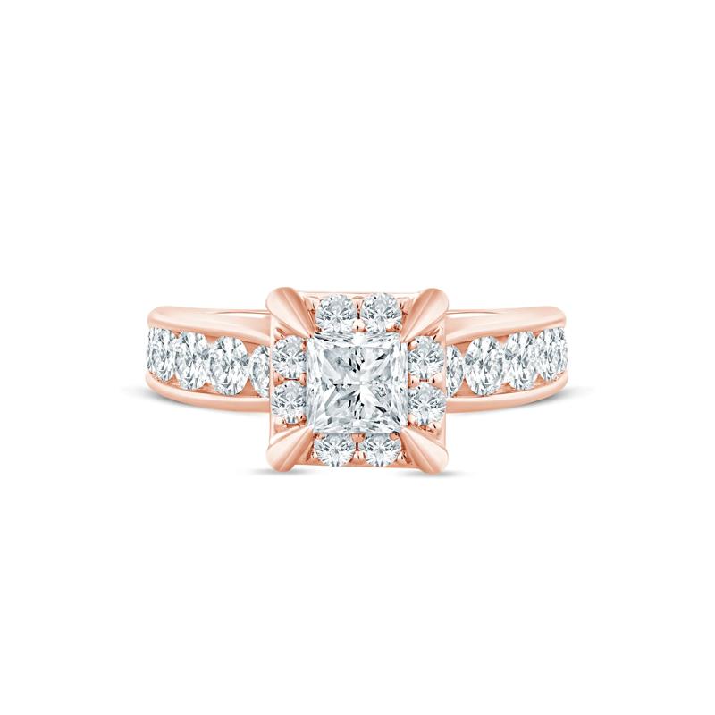 Princess-Cut Diamond Engagement Ring in 14K Rose Gold &#40;2 ct. tw.&#41; – Image 1 of 3
