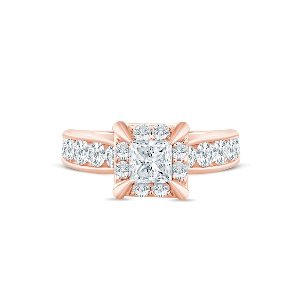Princess-Cut Diamond Engagement Ring in 14K Rose Gold (2 ct. tw.) – Image 1 of 3