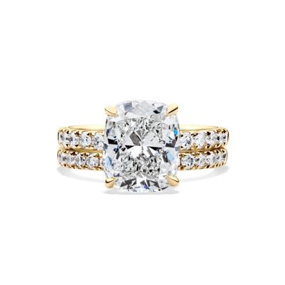 Lab Grown Diamond Elongated Cushion Bridal Set in 14K Yellow Gold (5 ct. tw.)