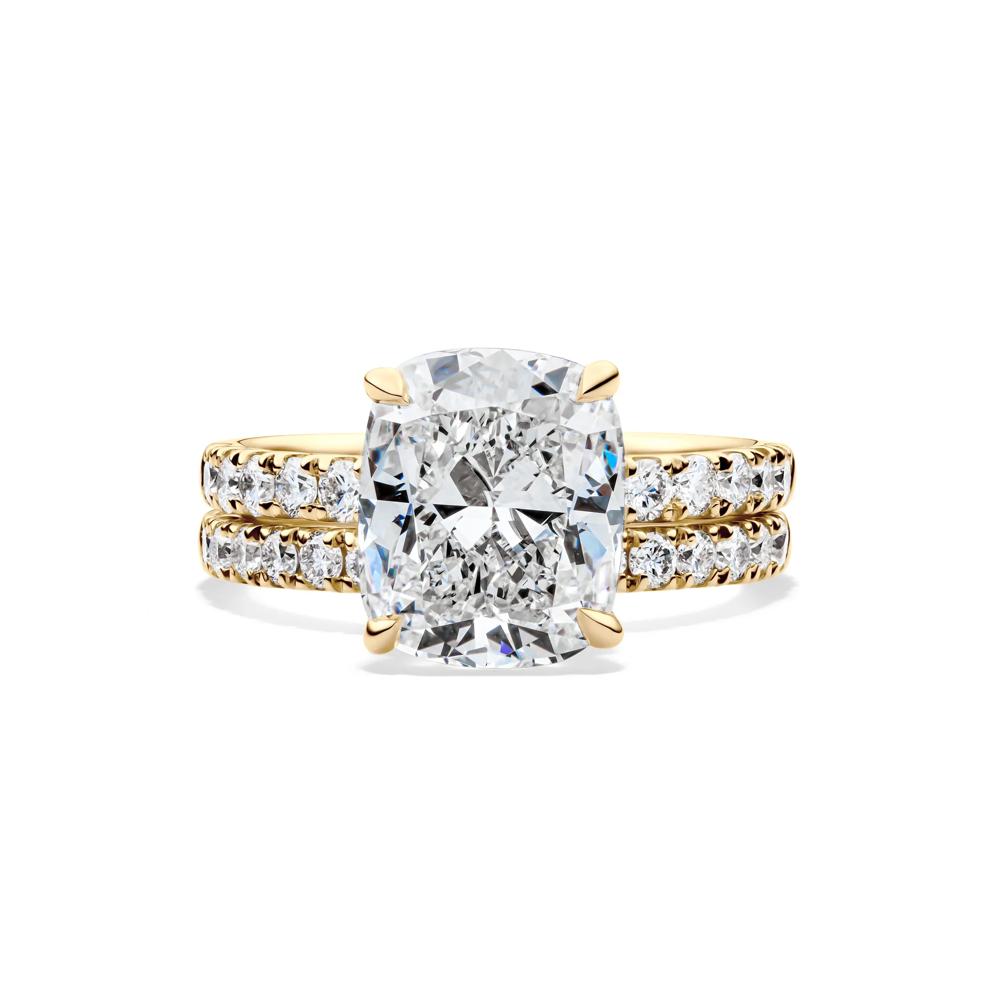 Lab Grown Diamond Elongated Cushion Bridal Set in 14K Yellow Gold (5 ct. tw.) – Image 1 of 5