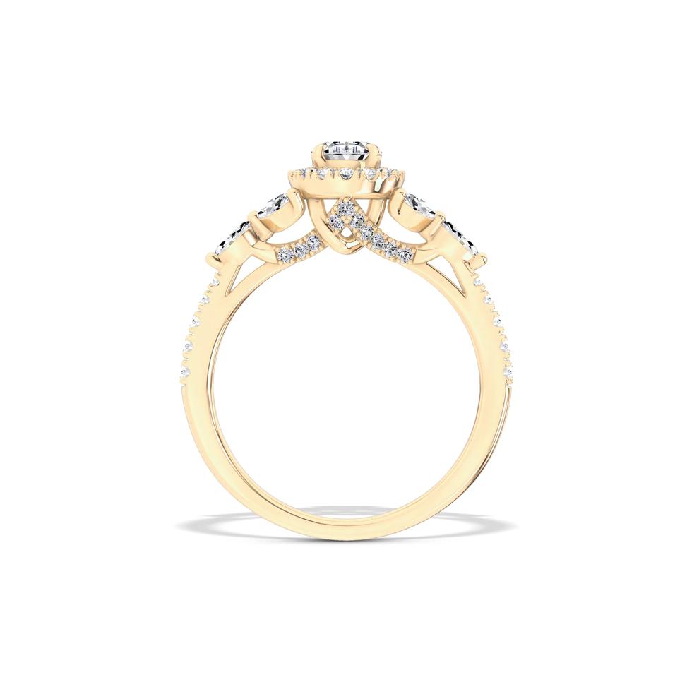 Diamond Oval Halo Engagement Ring in 14K Yellow Gold (1 ct. tw.) – Image 2 of 4