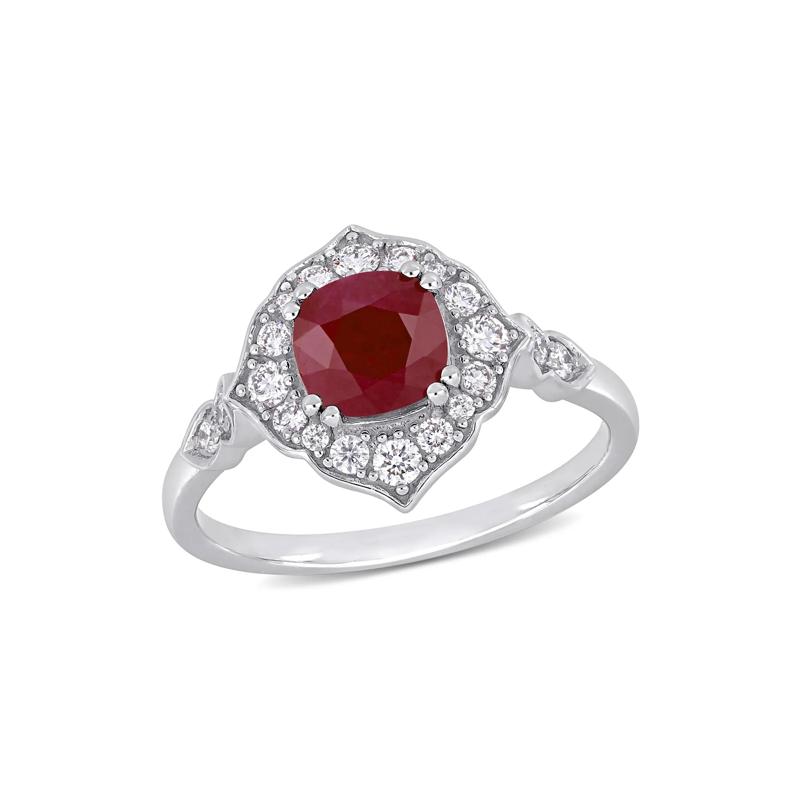 Ruby and Diamond Ring in 14K White Gold &#40;1/3 ct. tw.&#41; – Image 4 of 7