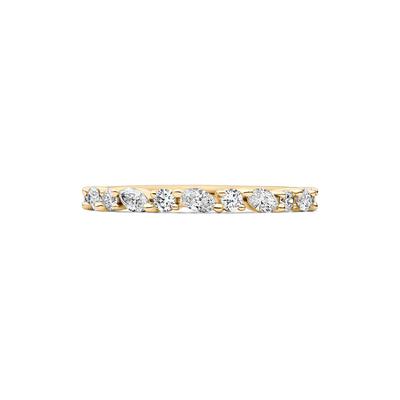 Lab Grown Diamond Slanted Marquise & Round Anniversary Band in 10K Yellow Gold (1/2 ct. tw.)