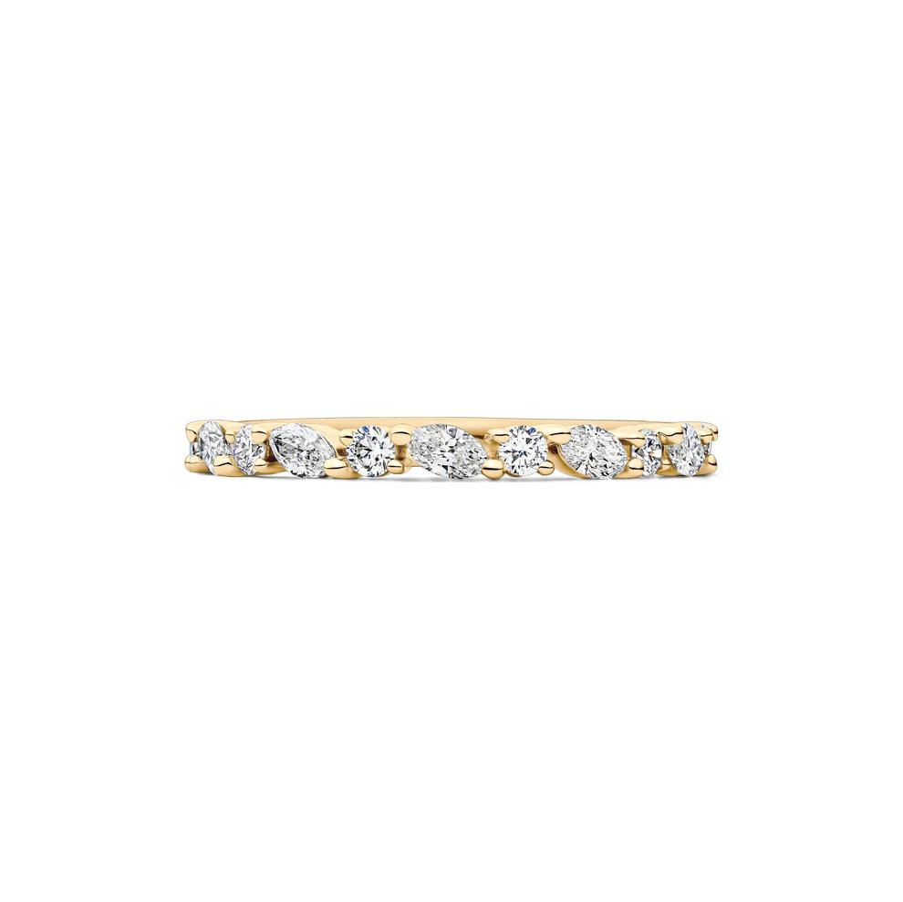 Lab Grown Diamond Slanted Marquise &amp; Round Anniversary Band in 10K Yellow Gold (1/2 ct. tw.) – Image 1 of 4