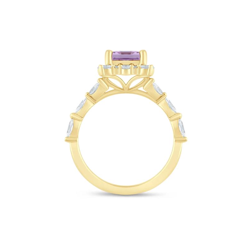 Rose de France and Lab Grown Diamond Engagement Ring in 14K Yellow Gold &#40;3/4 ct. tw.&#41; – Image 2 of 3