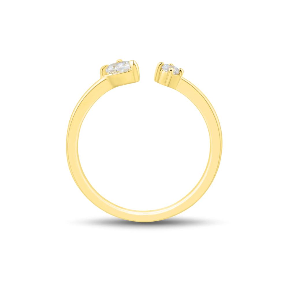 Lab Grown Diamond Open Toi et Moi Ring in Vermeil (1/4 ct. tw.) – Image 2 of 3