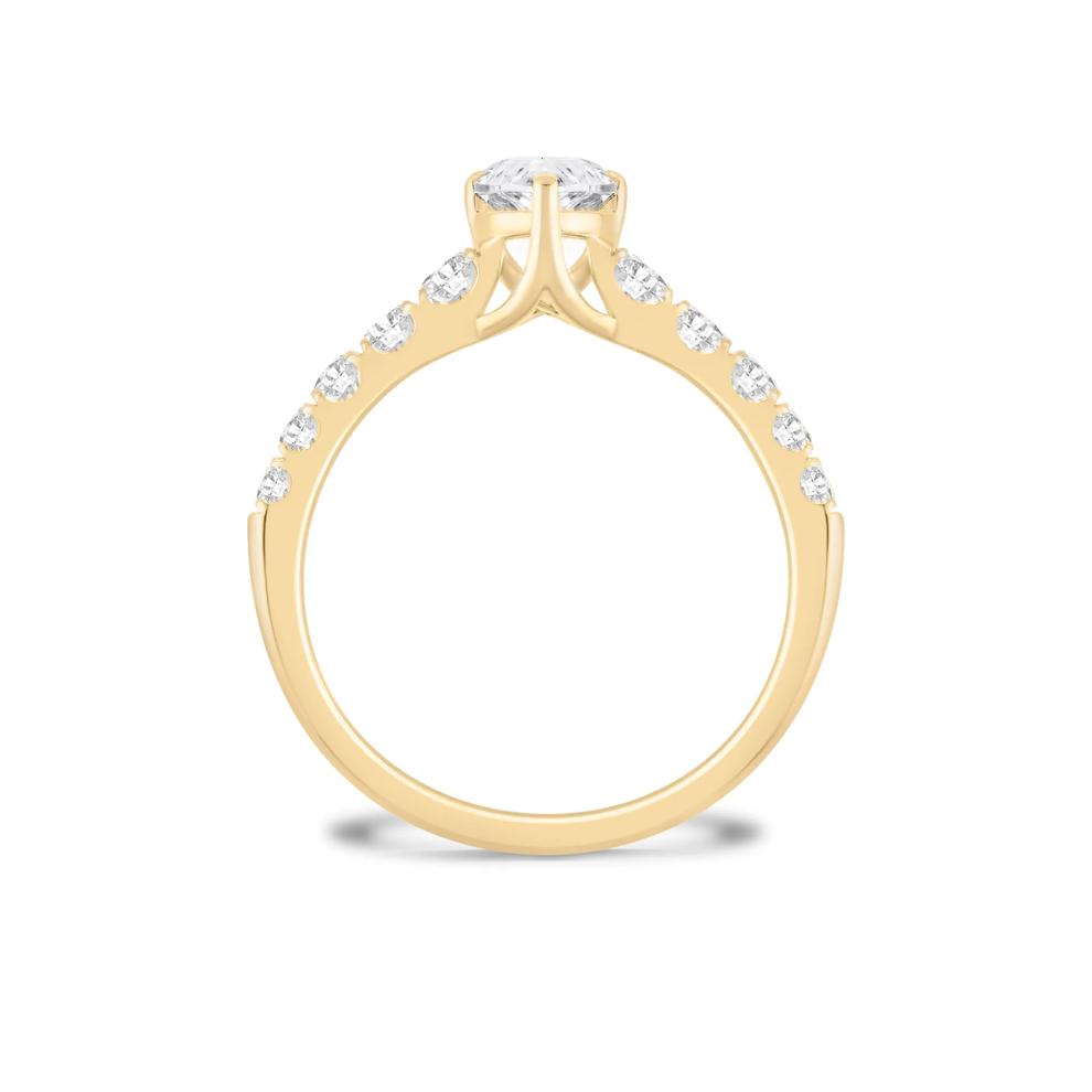 Lab Grown Diamond Pear-Shaped Center Engagement Ring in 14K Yellow Gold (1 1/2 ct. tw.) – Image 2 of 4