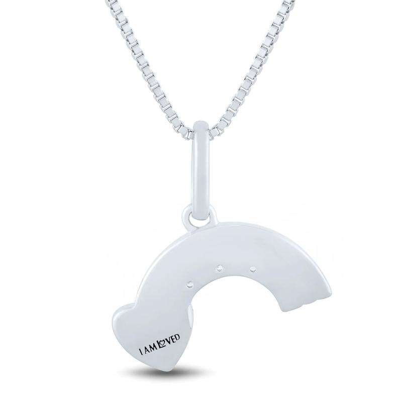 Rainbow Pendant with Diamond Accents in Sterling Silver and 14K Rose Gold – Image 4 of 4