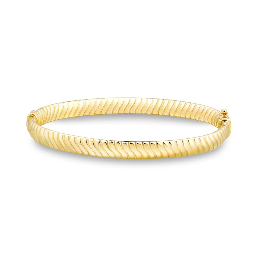 Shrimp-Textured Bangle Bracelet in 14K Yellow Gold – Image 1 of 3