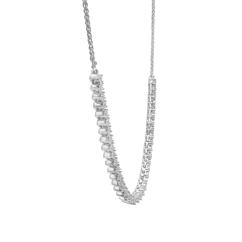 Diamond Illusion Necklace in Sterling Silver &#40;1/4 ct. tw.&#41; – Image 3 of 4