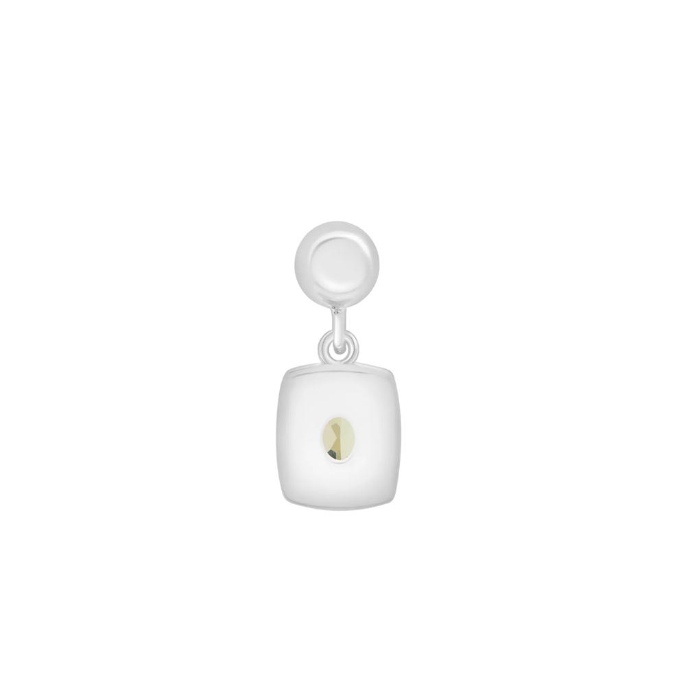 Peridot Medallion Birthstone Bead Charm in Sterling Silver – Image 3 of 3