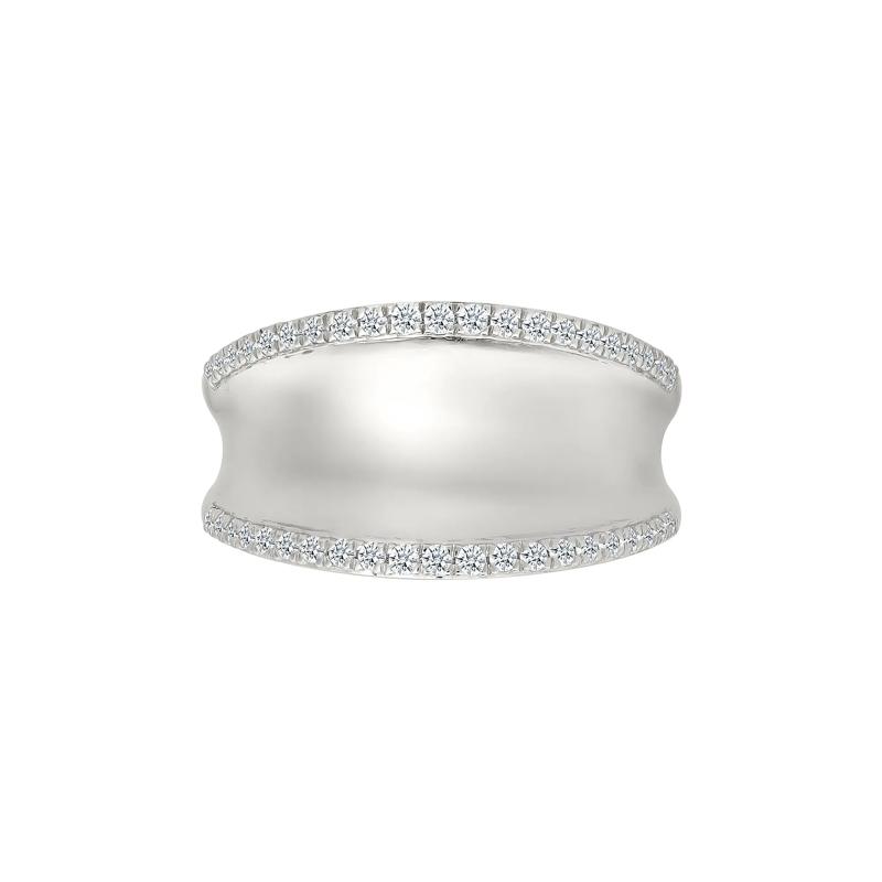 Diamond Concave Ring in Sterling Silver &#40;1/4 ct. tw.&#41; – Image 2 of 5