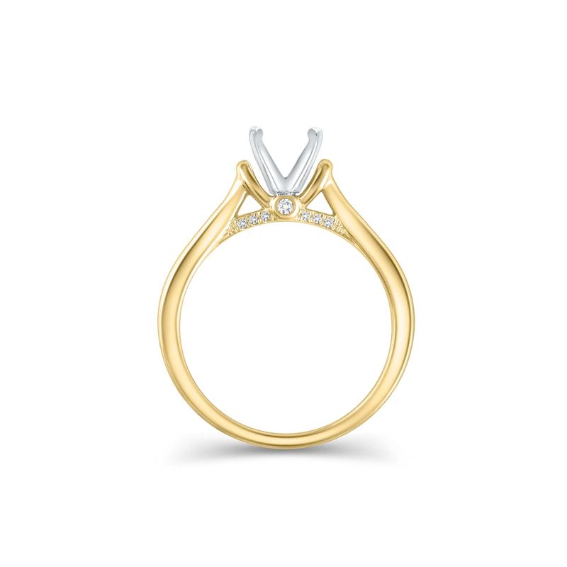 Diamond Accent Semi-Mount Engagement Ring in 14K Yellow Gold &#40;Setting Only&#41; – Image 4 of 6